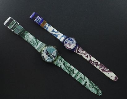 null SWATCH, lot de 2 montres comprenant les modèles suivants :

-Cupydus (Bracelet...