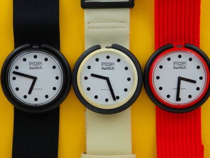 null SWATCH, lot de 3 montres comprenant les modèles suivants :

-Fire Signal (1ere...