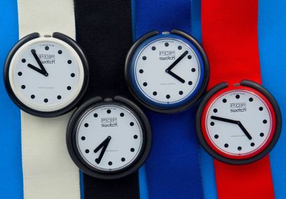 null SWATCH, lot de 4 montres comprenant les modèles suivants :

-Swnowflak Classic...