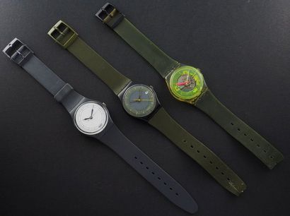 null SWATCH, lot de 3 montres comprenant les modèles suivants :

-Inc (PBracelet...