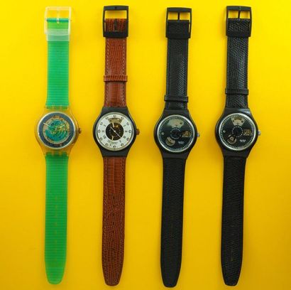 null SWATCH, lot de 4 montres automatiques comprenant les modèles suivants :

-Time...