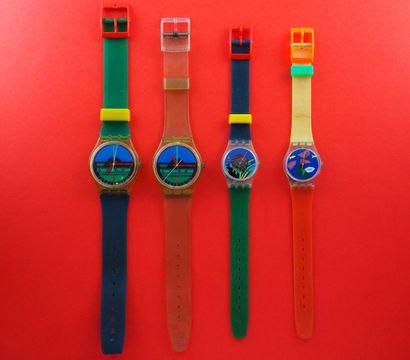 null SWATCH, lot de 4 montres comprenant les modèles suivants :

-Nautilus C Swatch...
