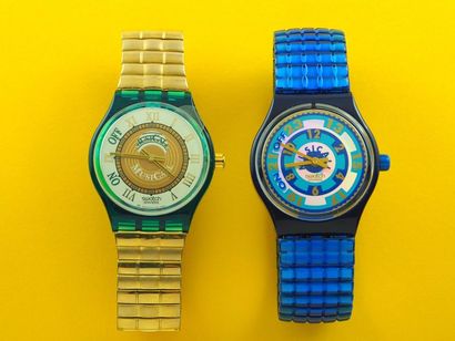 null SWATCH, lot de 2 montres alarme comprenant les modèles suivants :

-Martingala...