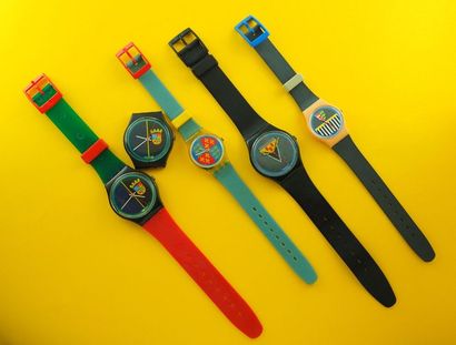 null SWATCH, lot de 5 montres comprenant les modèles suivants :

-Sir Swatch (Bracelet...