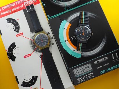 null SWATCH, lot de 2 montres comprenant les modèles suivants : 

-Pack Chrono CD...