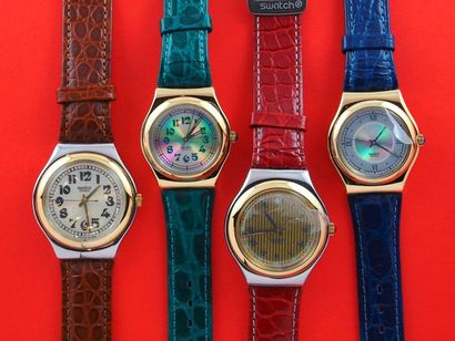 null SWATCH, lot de 4 montres comprenant les modèles suivants :

-Red Jack référence...