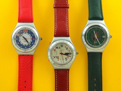 null SWATCH, lot de 3 montres comprenant les modèles suivants :

-Preppie référence...