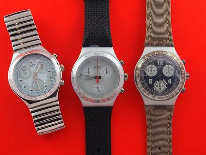 null SWATCH, lot de 3 montres comprenant les modèles suivants :

-Rough & Rugged...