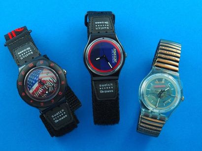 null SWATCH, lot de 3 montres comprenant les modèles suivants :

-Palmer référence...