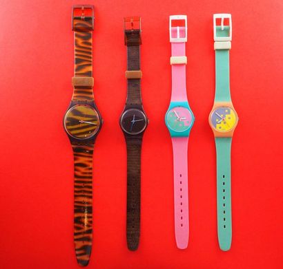 null SWATCH, lot de 4 montres comprenant les modèles suivants :

-Borgo Nuovo (Bracelet...