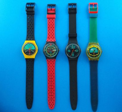 null SWATCH, lot de 4 montres comprenant les modèles suivants :

-Follow Me (Bracelet...