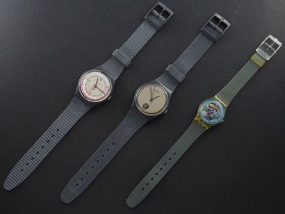 null SWATCH, lot de 3 montres comprenant les modèles suivants :

-Pulsometer (Bracelet...