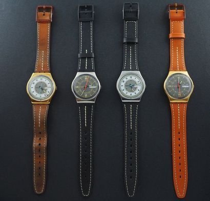 null SWATCH, lot de 4 montres comprenant les modèles suivants :

-Albatross (Jours...