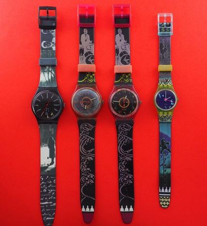 null SWATCH, lot de 4 montres comprenant les modèles suivants :

-St Germain (Bracelet...