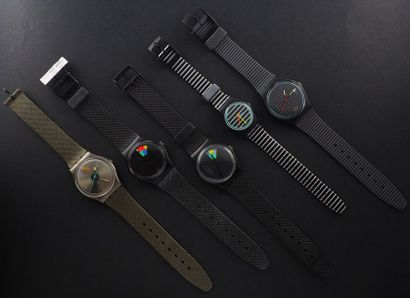 null SWATCH, lot de 5 montres comprenant les modèles suivants :

-Glowing Arrow (Bracelet...