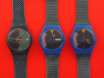 null SWATCH, lot de 3 montres comprenant les modèles suivants :

-Petrodollar (Bracelet...
