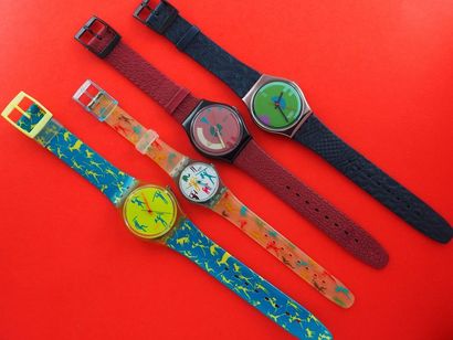 null SWATCH, lot de 4 montres comprenant les modèles suivants :

-African-Can (Bracelet...