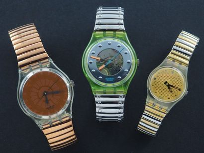 null SWATCH, lot de 3 montres comprenant les modèles suivants :

-Copper Dusk (Bracelet...