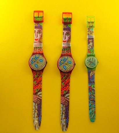 null SWATCH, lot de 3 montres comprenant les modèles suivants :

-2 Ravenna (Bracelet...