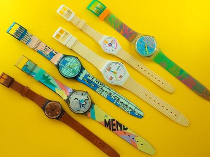 null SWATCH, lot de 6 montres comprenant les modèles suivants :

-True West (Bracelet...