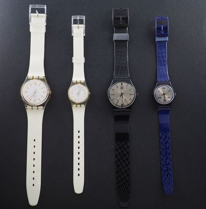 null SWATCH, lot de 4 montres comprenant les modèles suivants :

-R.S.V.P. (Bracelet...