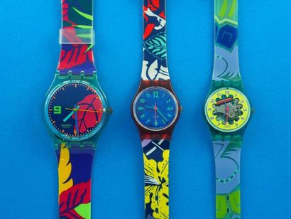 null SWATCH, lot de 3 montres comprenant les modèles suivants :

-Ibiskus (Bracelet...