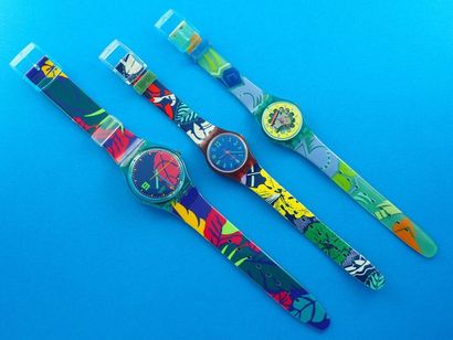 null SWATCH, lot de 3 montres comprenant les modèles suivants :

-Ibiskus (Bracelet...