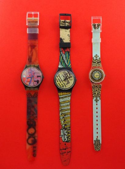 null SWATCH, lot de 3 montres comprenant les modèles suivants :

-Franco (Bracelet...