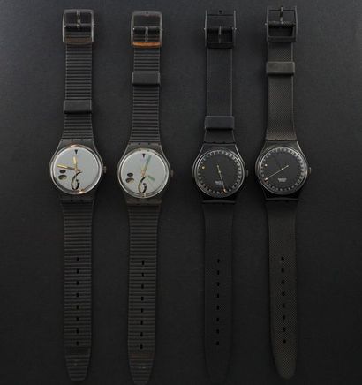 null SWATCH, lot de 4 montres comprenant les modèles suivants :

-High Beam (Aiguille...