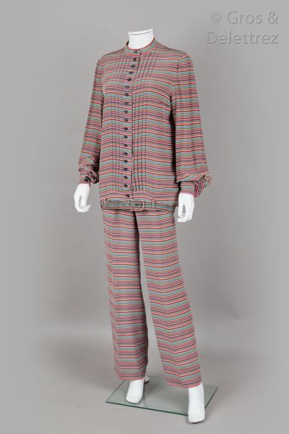 LANVIN Haute Couture par Jules François Crahay n°89539/1136 circa 1975 Ensemble en...