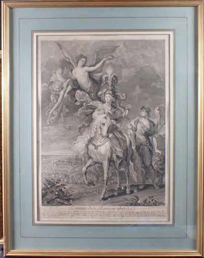  After Pierre-Paul RUBENS: Le voyage de la Reine au pont de Cé. Engraving by Charles-Louis... Gazette Drouot