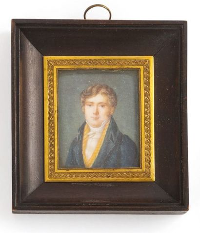 null Ecole française XIXème

Portrait de jeune homme au gilet jaune et à la veste...