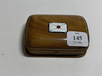 null BOITE à timbres de forme rectangulaire en bois naturel à 2 compartiments , à...
