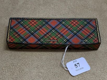 null BOITE à timbres de forme rectangulaire, Mauchline tartan ware (Prince Charlie...