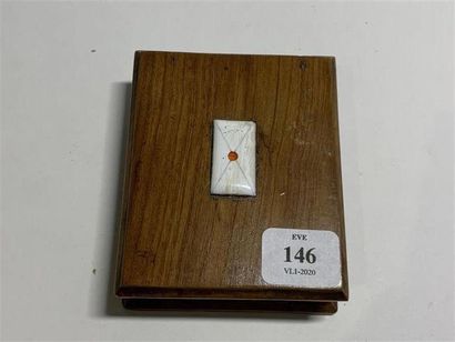 null BOITE à timbres de forme rectangulaire en bois naturel à 4 compartiments , à...