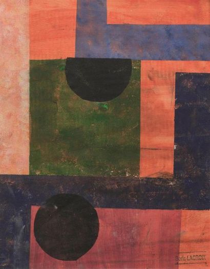 null Boris LACROIX (1902-1984)
Composition
Gouache sur papier
40 x 31 cm (à vue)
Porte...