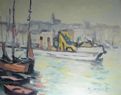null Charles MALLE (né en 1935)
Dragueuse, Boulogne sur Mer
Huile sur toile signée...