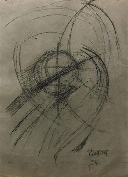null Anton PEVSNER (1884-1962)
Composition futuriste, 1924
Fusain signé et daté en...