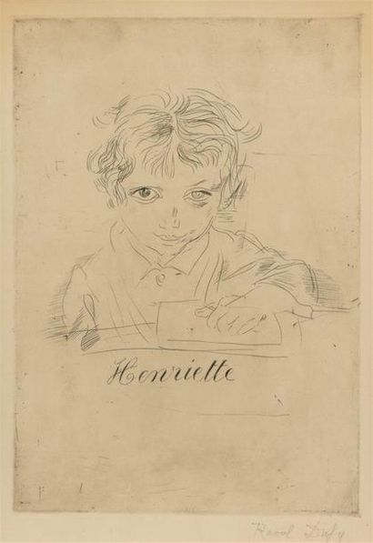 null Raoul DUFY
Portrait d'Henriette
Pointe sèche signée en bas à droite
Dim: 43...