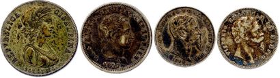 Lot of four Italian silver coins:
Cisalpine...