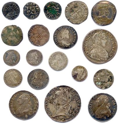 Lot of nineteen French royal silver coins:	...