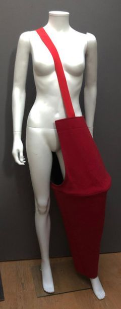 null COMME DES GARCON : Demi-pantalon oversize en laine rouge