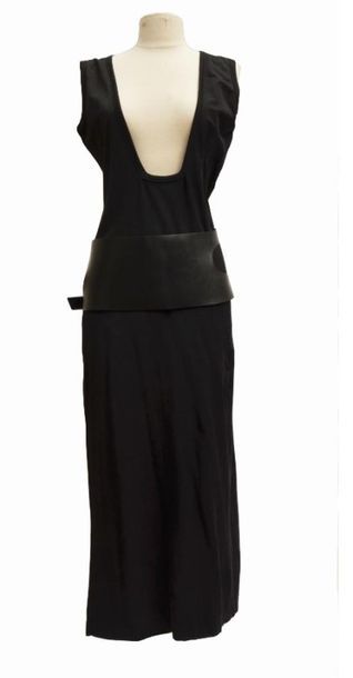 null COMME DES GARCONS: Sleeveless black jersey dress Circa 1980 and attached: COMME...