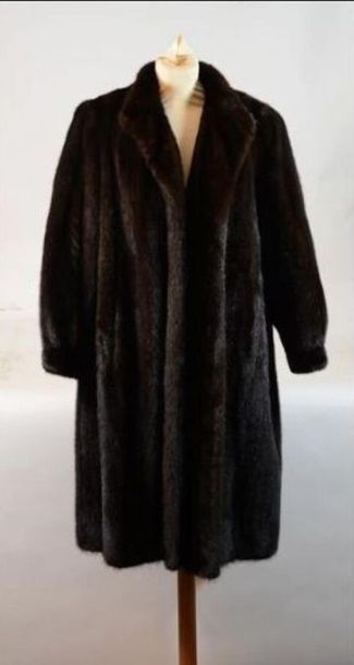 null MADELEINE GUERIN 
 Long coat in dark mink (approx T 38/40)