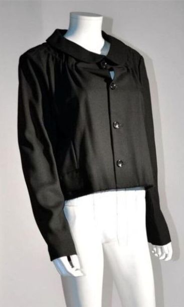 null COMME DES GARCONS : Veste courte noir à col Claudine, 1990