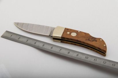 null BOKER Sollinger,Allemagne petit couteau, pliant, lame damas, 5 cm, manche probablement...