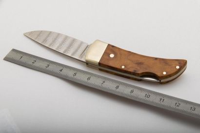 null BOKER Sollinger,Allemagne petit couteau, pliant, lame damas, 5 cm, manche probablement...