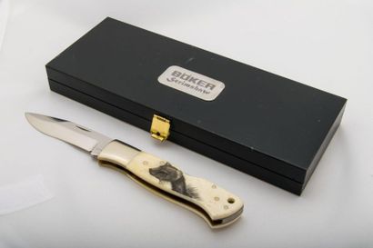 null BOKER Sollingen , Allemagne, couteau, pliant, lame inox, 8,5 cm, manche en os...