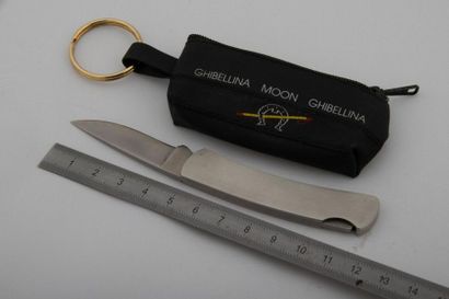 null BUCK, 525, USA, petit couteau en acier à décor polychrome de canard volant....