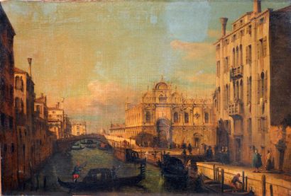 null attribué à Giovanni MIGLIARA (Alessandrie 1785 - Milan 1837)
Vue de Venise
Toile
Sans...